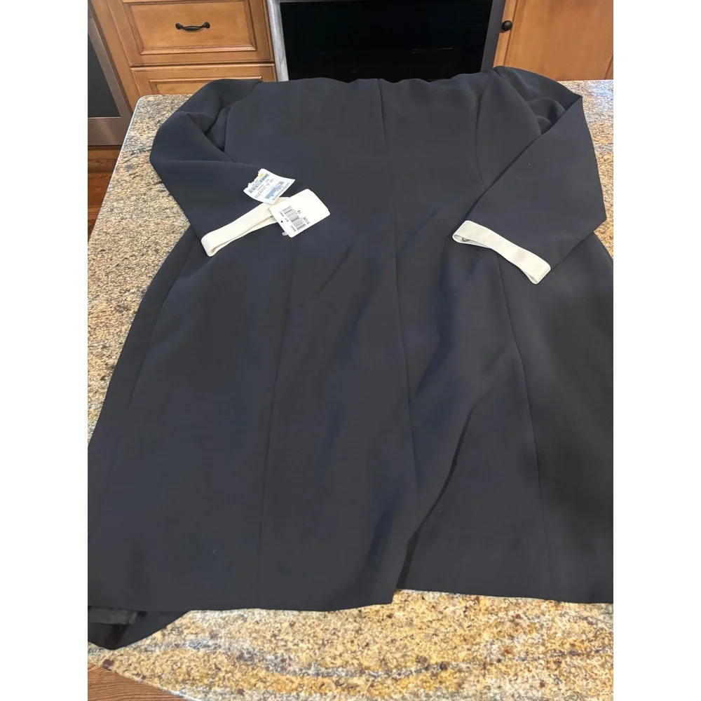 NWT Shani Blazer Dress Ivory Trim Rhinestone Buttons Size 18 Career Cocktail VTG